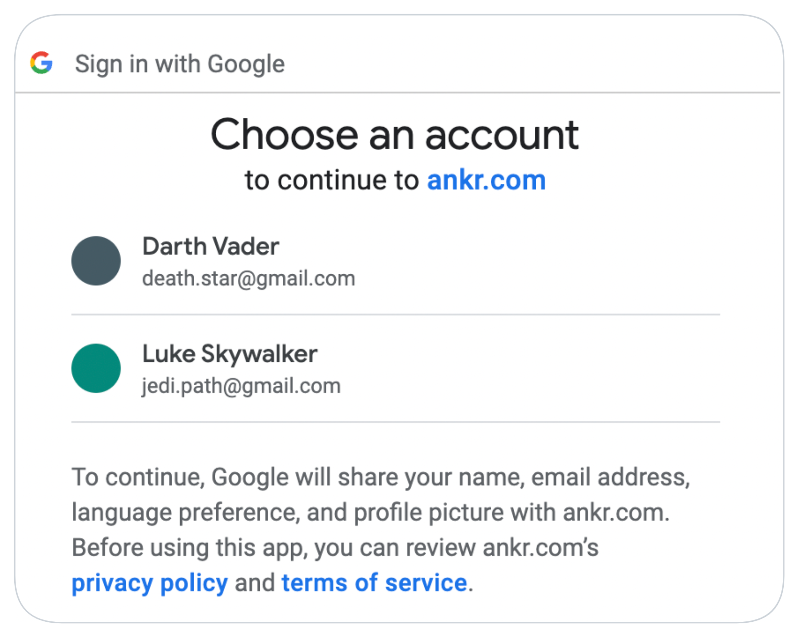 Google authentication